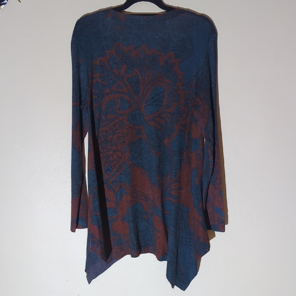 Soft Surroundings Teal and Rust Tunic - Picture 5 of 8
